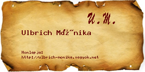 Ulbrich Mónika névjegykártya